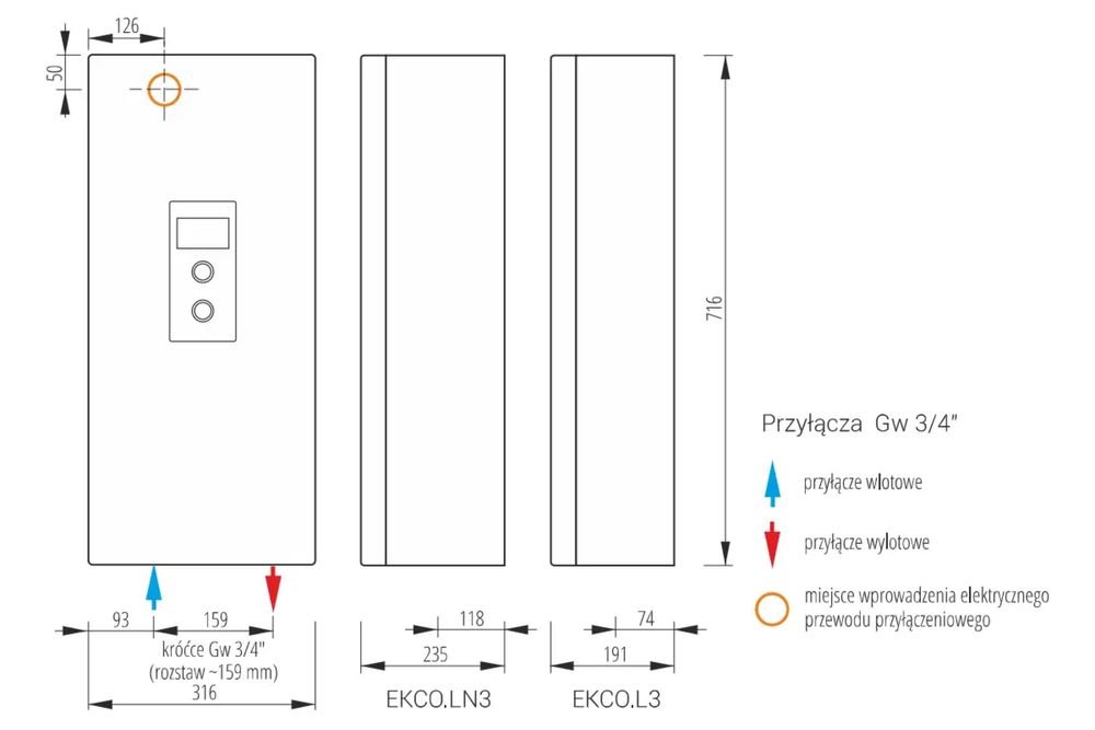 NOWY! Kocioł elektryczny z modulacją mocy - Kospel EKCO.LN3 12–24 kW