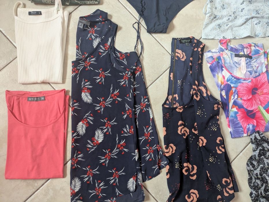 14 sztuk markowych ubrań S/M