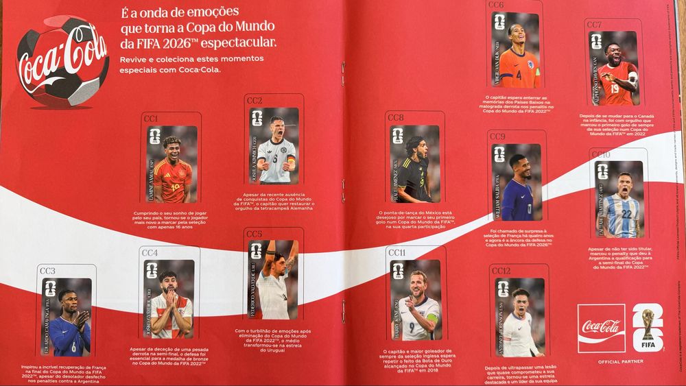 Cromos Panini Coca-Cola Mundial 2026 (versão Espanha)