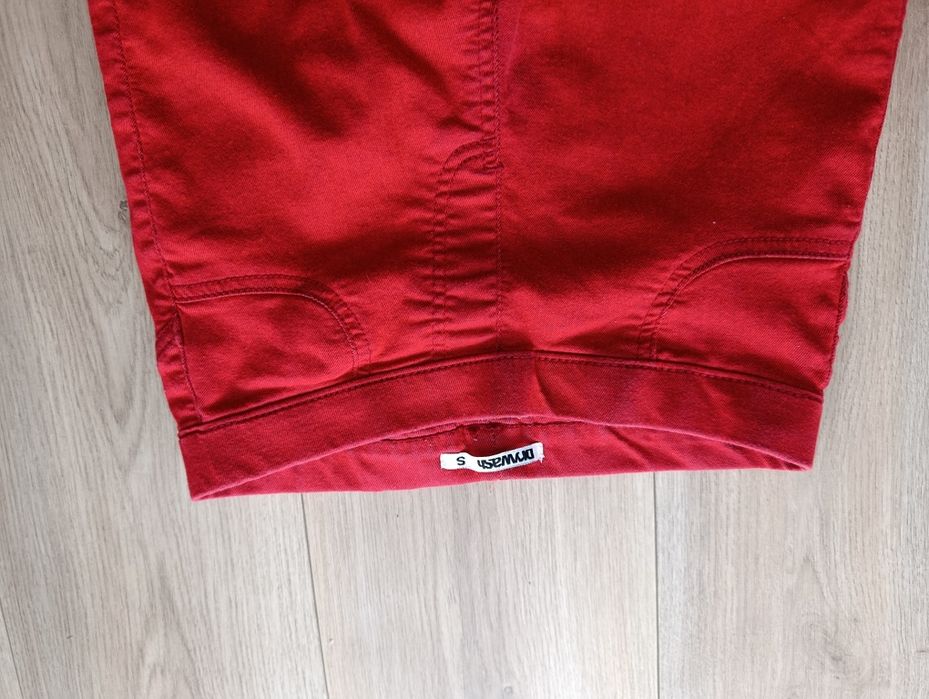 Drywash czerwone spodnie damskie 36 S rurki legginsy