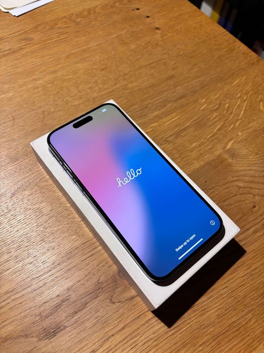 iPhone 15 pro max, stan idealny, titanium blue 256gb, bateria 86%