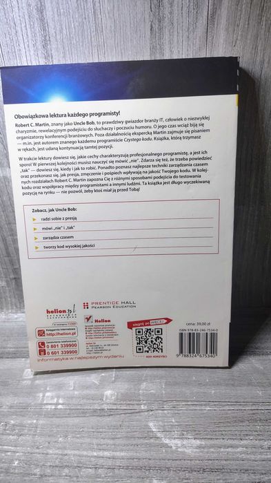 "Mistrz czystego kodu. Kodeks postępowania profesjonalnych programistów" autorstwa Roberta C. Martina