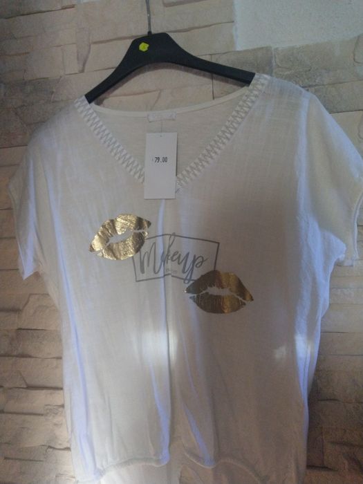 Bluzka biała len letnia  XL/XXL42/44