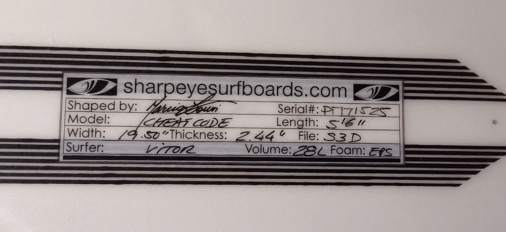Prancha Sharpeye epoxy Cheatcode