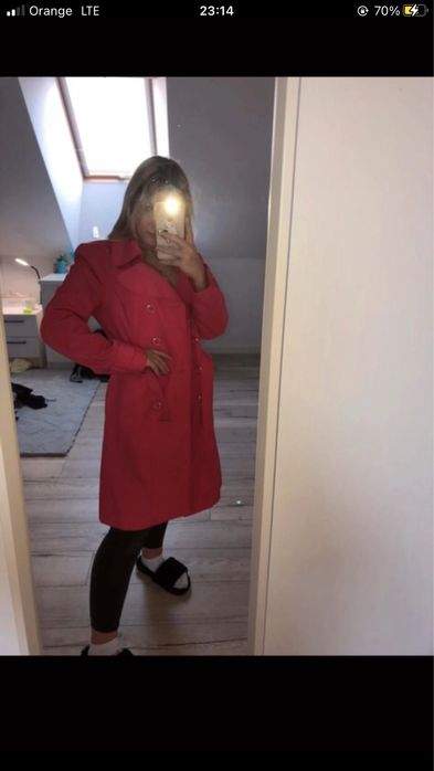 Różowy płaszcz na wiosnę/jesień Sophie M/L