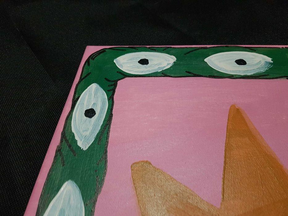 Obraz malowany na płótnie, abstrakcja różowy czarny