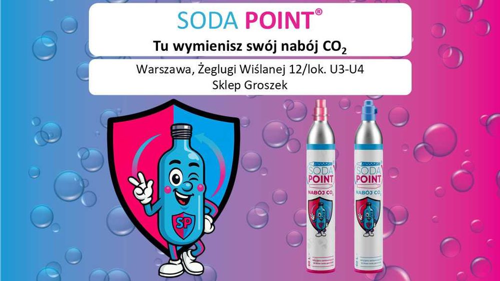 SODA POINT, Żeglugi Wiślanej 12/lok. U3-U4 Wymiana nabojów CO2
