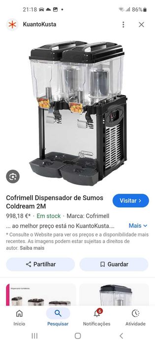 Dispensor de sumos profissional