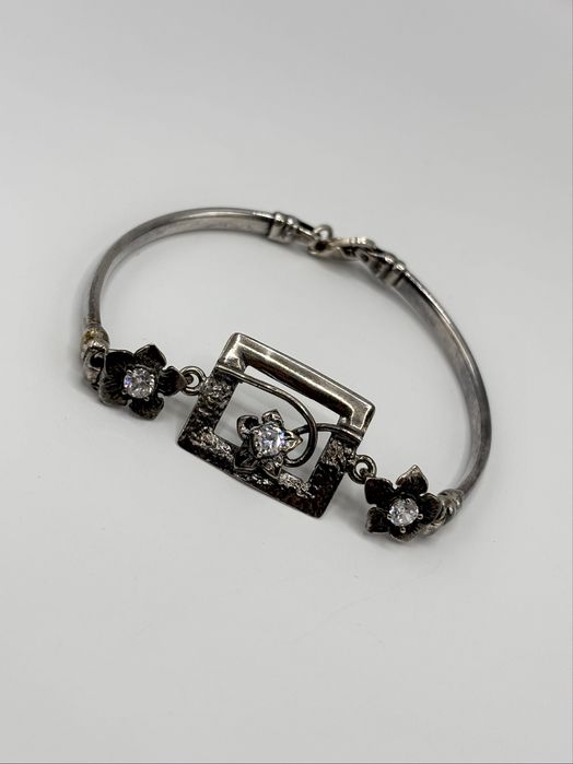 Srebrna bransoleta z cyrkoniami