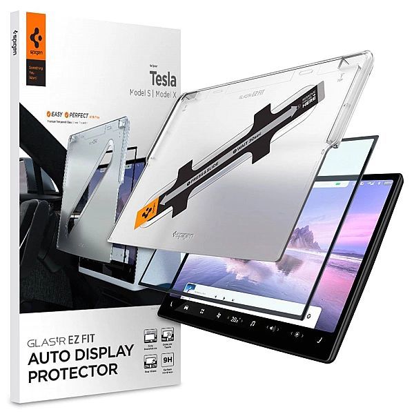Szkło Hartowane Spigen Glas.tr ”ez Fit” Tesla Model X 2022 / Model S 2