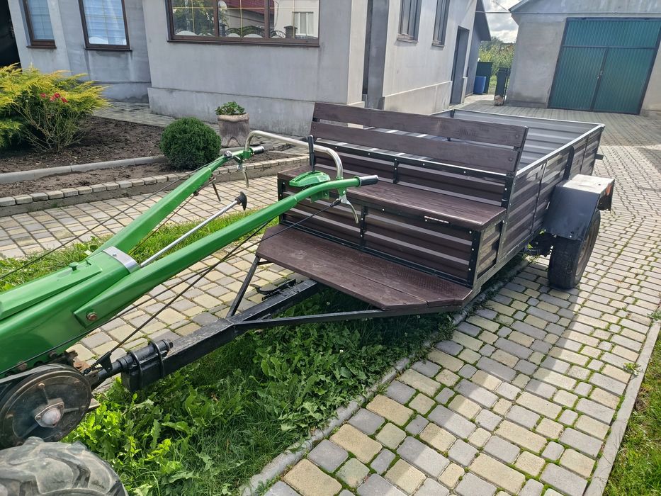 Мотоблок Зубр 8к.с з причепом, фрезою та плужком