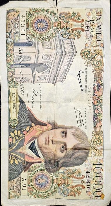 Nota 10.000 francos Napoleão