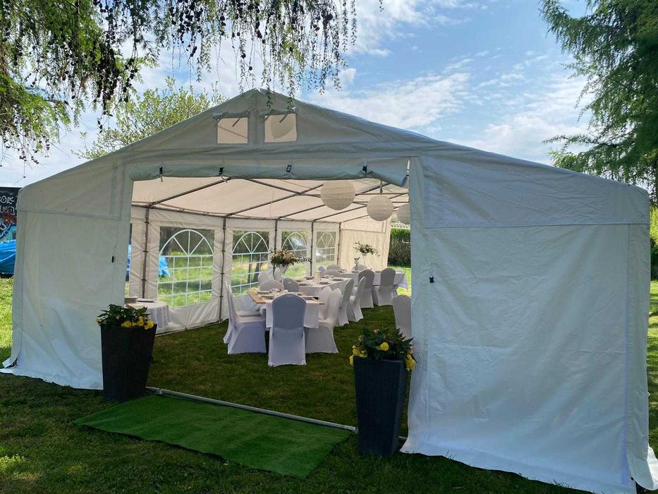 Wynajem, wypożyczanie: namiotów, krzeseł, stołów, pokrowców, obrusów