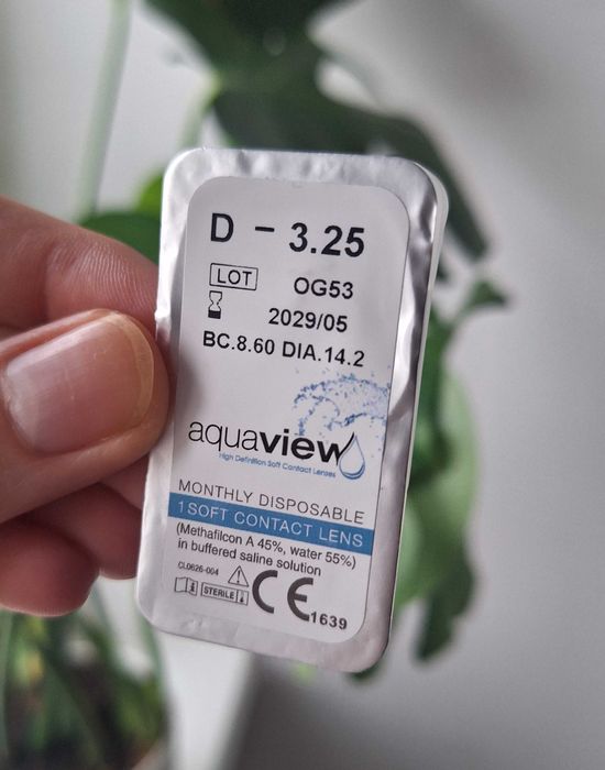 Aquaview soczewka kontaktowa miesięczna -3.25