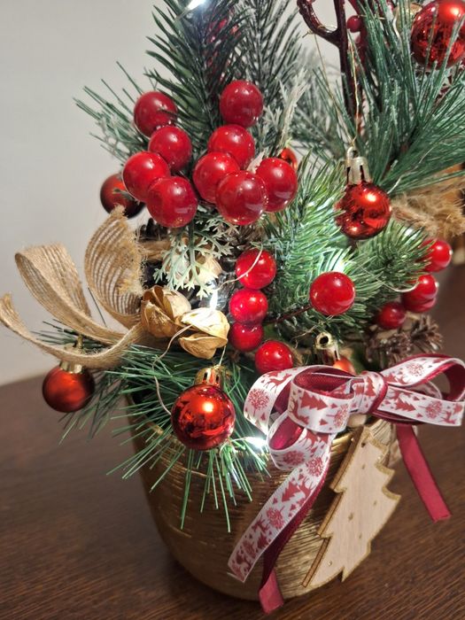 Stroik bożonarodzeniowy choinka handmade