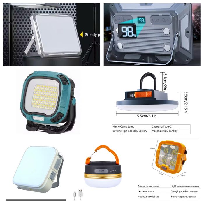 Ліхтар LED Лампа з usb зарядкою, кемпінговий світильник лампочка