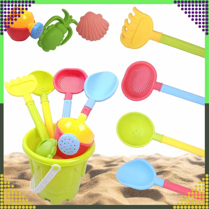 Wiaderko Zestaw8szt Zabawek Plażowych Ogrodowych do Piaskownicy Dzieci