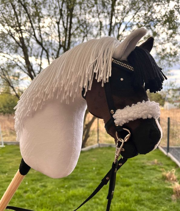 Konik Hobby Horse A4 ręcznie szyty z minky, zestaw z ogłowiem #82