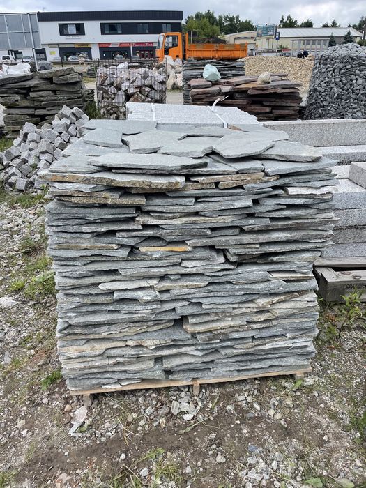 Szary ŁUPEK NATURALNY Kamień Elewacja Okładzina Płyty na Taras Schody