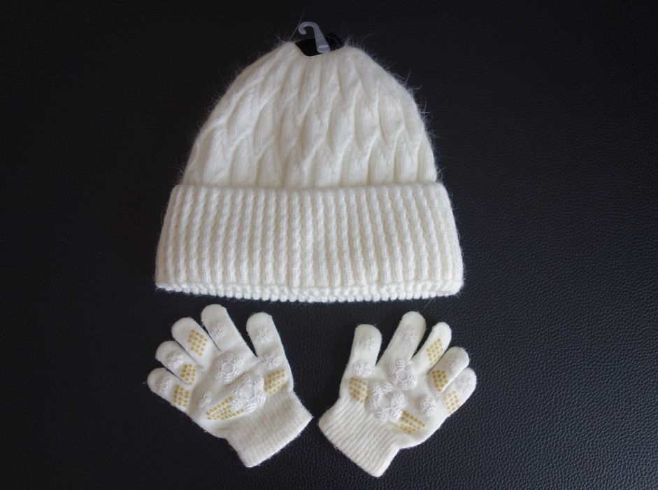 Conjunto gorro e luvas inverno menina 5-8 anos Novo