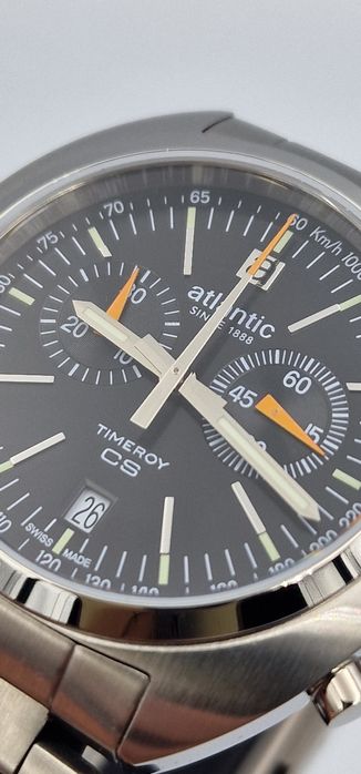 Atlantic Timeroy CS Chrono - Black - szafir, bransoleta - Swiss Made