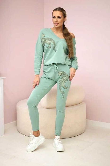 Komplety dresowy damski z panterą z cyrkonii różne kolory!