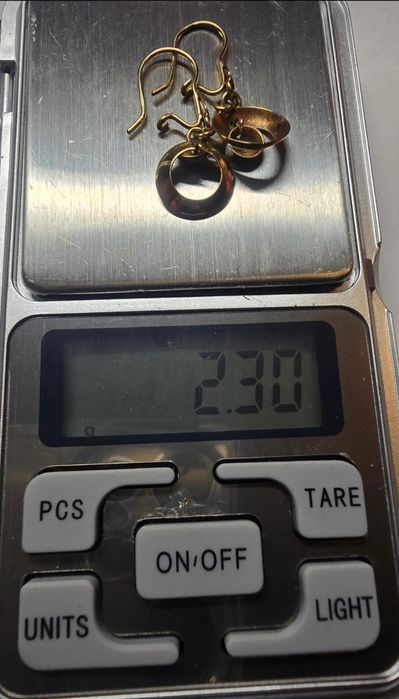 Złote wisząca kolczyki prl