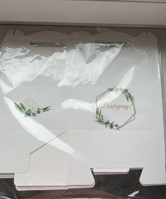 Opakowania na ciasto podziekowania dla gosci 5sztuk komunia chrzciny