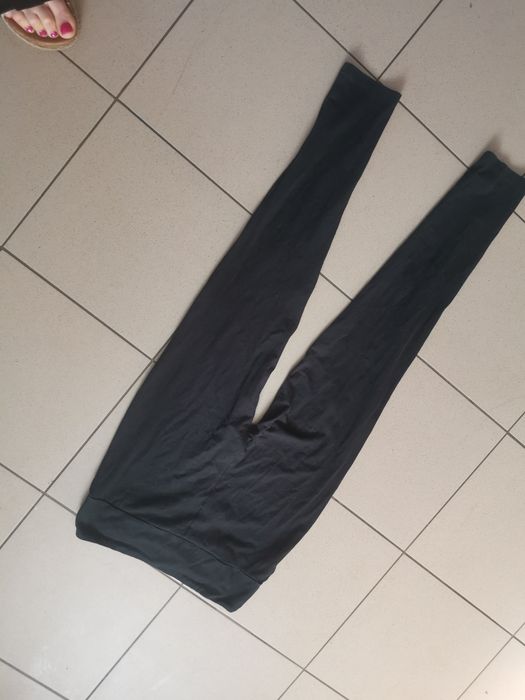 Legginsy bawełniane z szerokim pasem wysokim stanem r 38/40