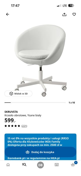 Krzesło obrotowe skruvsta ikea