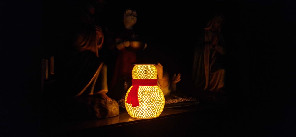Boneco de Neve Iluminado, 16cm