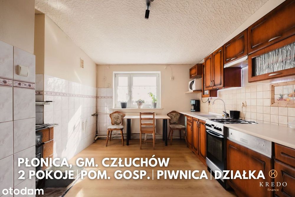Płonica, gm. Człuchów | 53,80 m² | 2 pokoje | działka + pom. gosp.