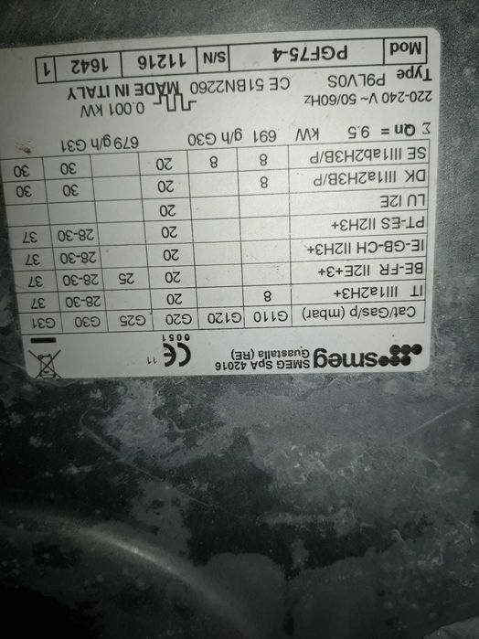 Газова поверхность smeg pgf75-4 срочно продам