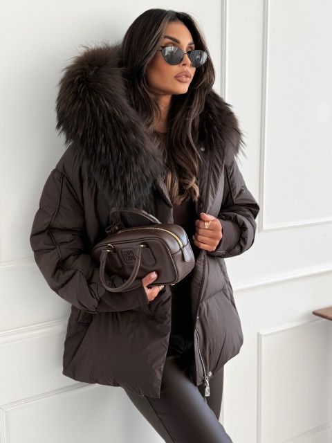 Liza bruce czekoladowa kurtka puchowa
