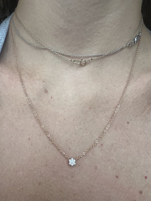 Золотая цепочка с кулоном в бриллиантах красное золото 585 проба