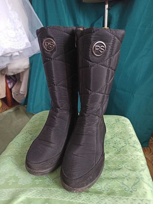 Дутые брендовые зимние сапожки 37р.Мех