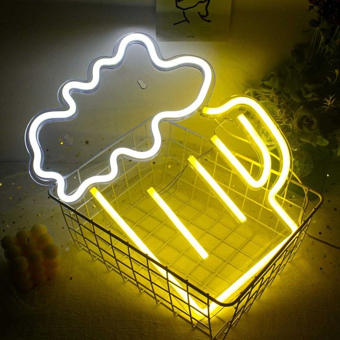Sinal Luminoso Néon LED em Acrílico com Logotipo Caneca de Cerveja