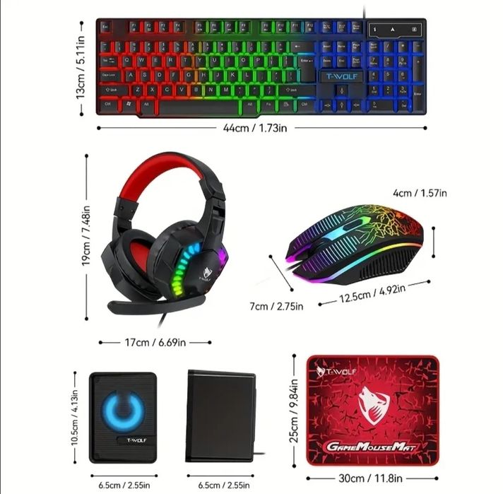 ‼️Акція‼️Геймерський комп'ютерний набір 5 в 1 T-Wolf TF850‼️ Знижка‼️