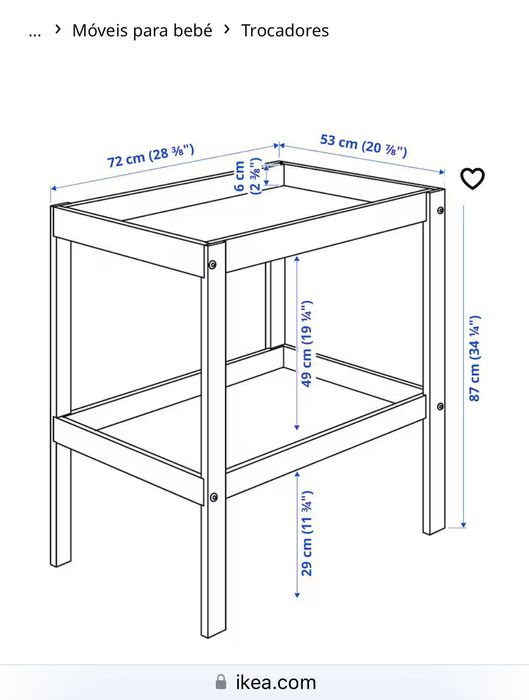 Móvel + colchão para muda de fralda