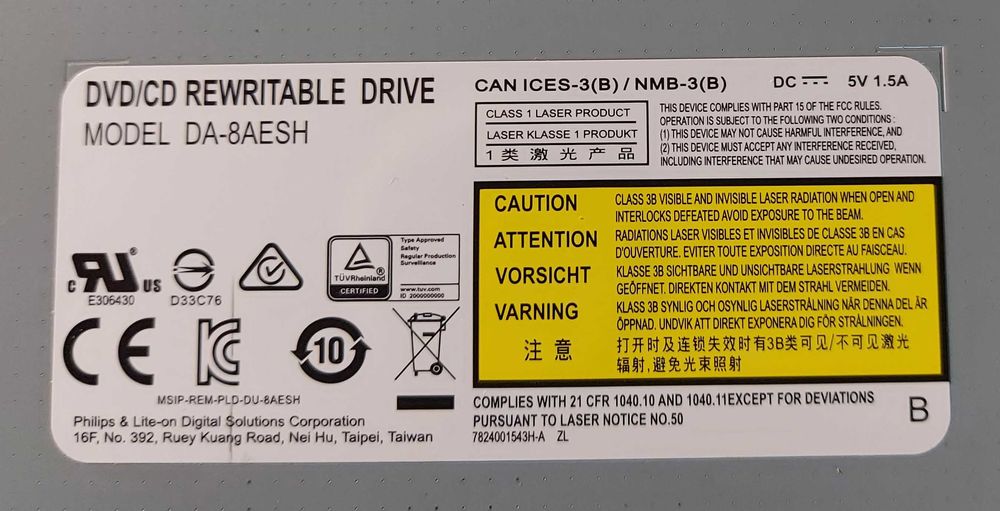 PHILIPS DVD-RW USB - zewnętrzny napęd DVD/CD -Windows, Linux, macOS-