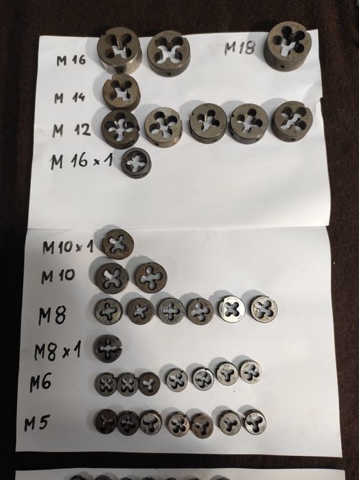 Zestaw gwintownikow i narzynek