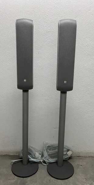 5 colunas Bowers & Wilkins VM1 (4 com suporte alto e 1 com suporte de mesa)