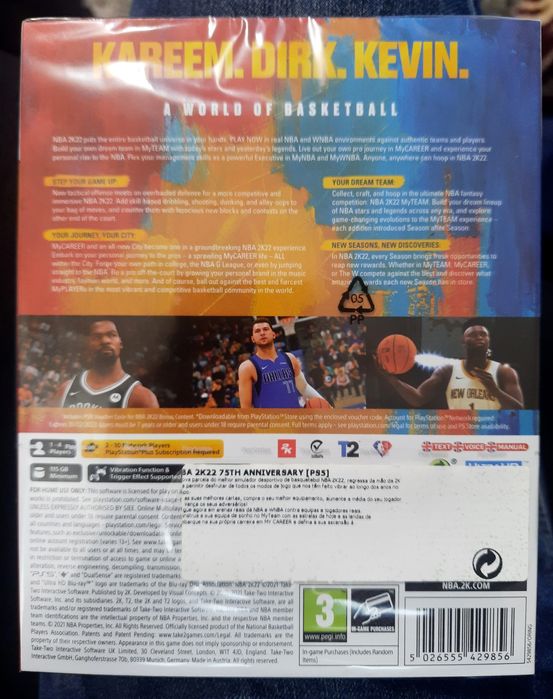 Jogo playstation NBA 2K22 PS5 (75th Anniversary edition]. Jogo NOVO