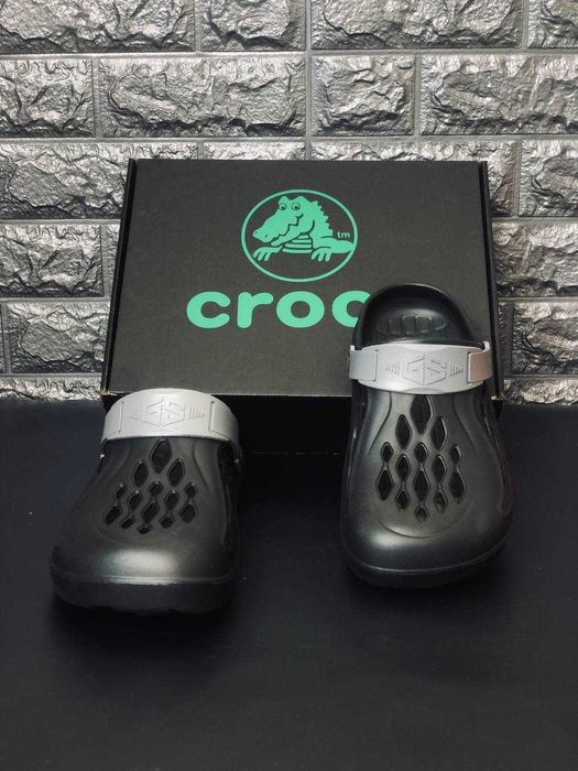 Crocs black\gray чоловічі Комфорт та стиль! Тапки Крокс мужские Скидки Шлепанци черные мужские Крокс черные крокс 2026 Crocs 2026 Новинка Топ