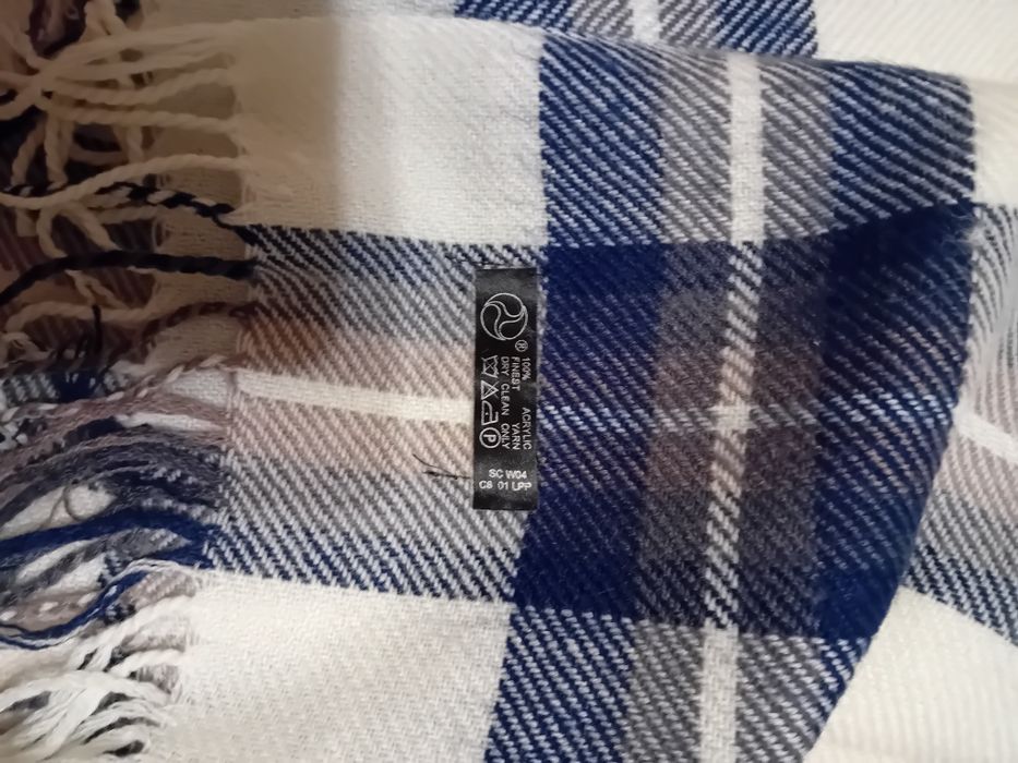 Szalik zimowy w kratę