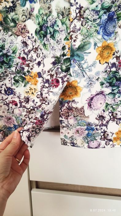 Sukienka damska wizytowa r 48 50 kwiatowy print