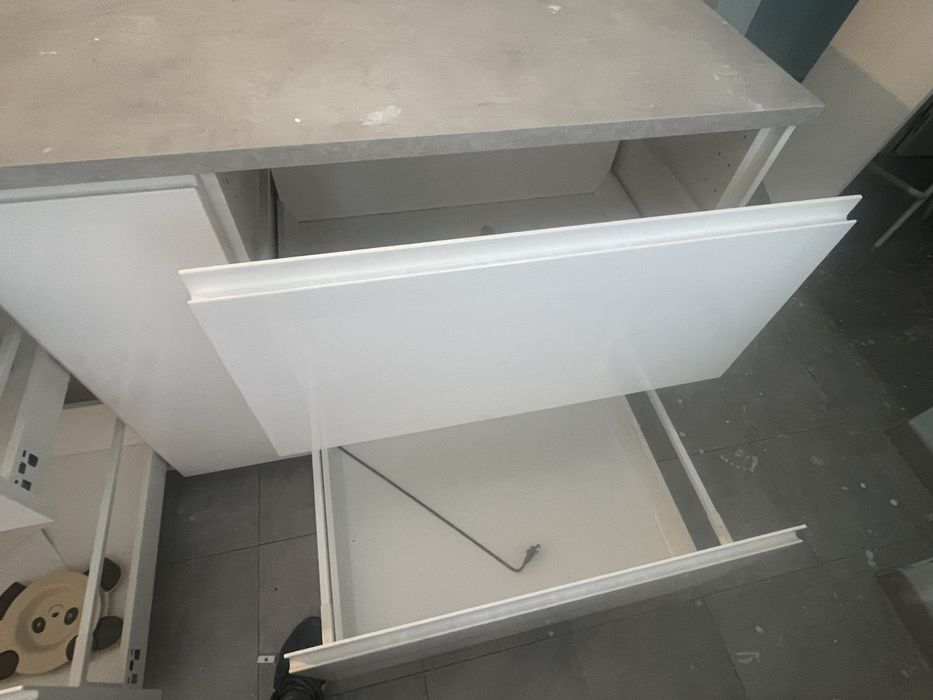 Mesa de cozinha / ilha com gavetas e extensão