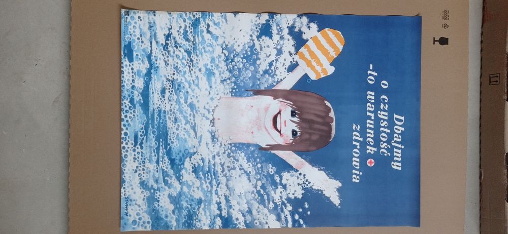 Plakat PCK Dbajmy o czystość PRL