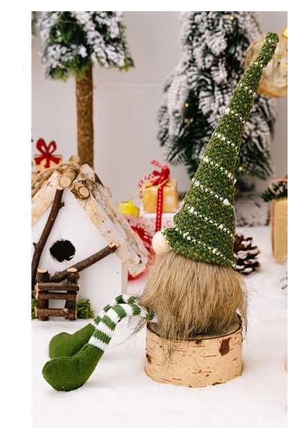 Skrzat świąteczny krasnal dekoracja świąteczna figurka ozdoba 37 cm