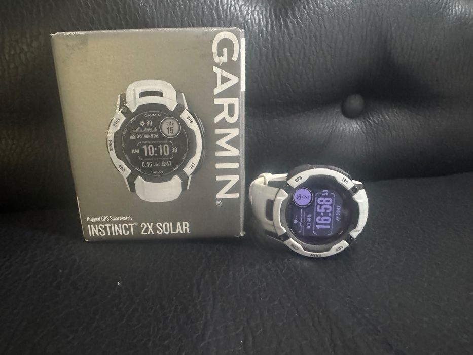 Часы Garmin Instinct 2x Solar WhiteStone полний комплект солнечная батарея